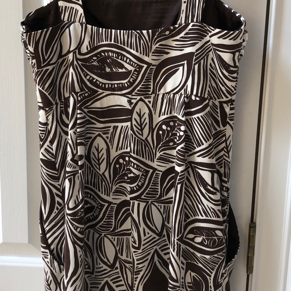 ABS COLLECTION Espresso & white 100% Silk Dress - Picture 4 of 8